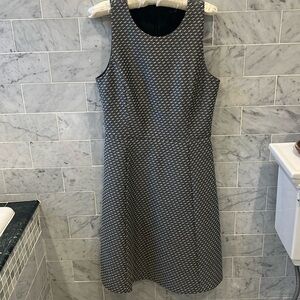 Theory Fit and Flare Dress Grey & Black Pattern Size 8